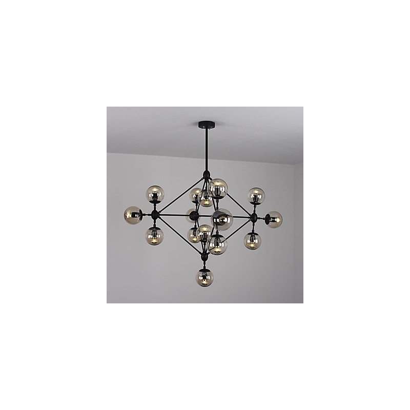 Chandelier 15 Lights Glass Ball Lights Retro Outdoors Garage Metal