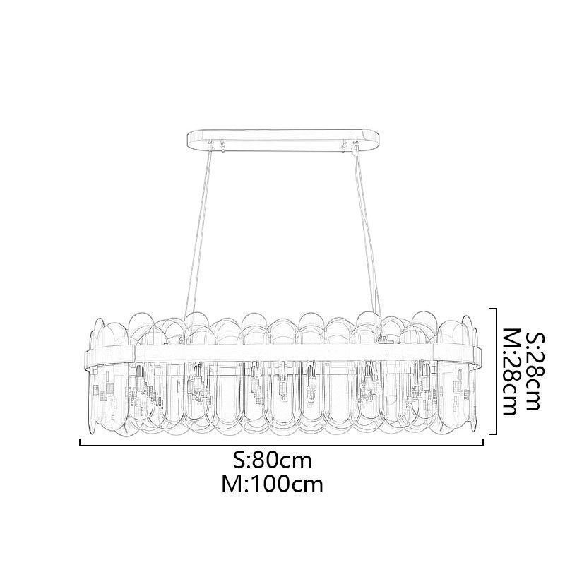 Minimalist Glass Pendant Light Unique Color Rectangle Ceiling Light Island