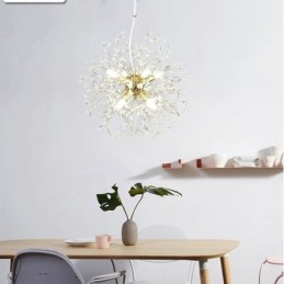 Dandelion Crystal Pendant Light Elegant Chandelier