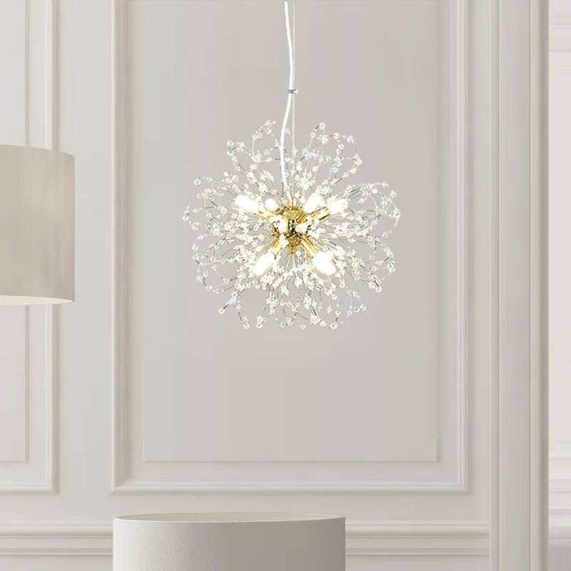 Dandelion Crystal Pendant Light Elegant Chandelier