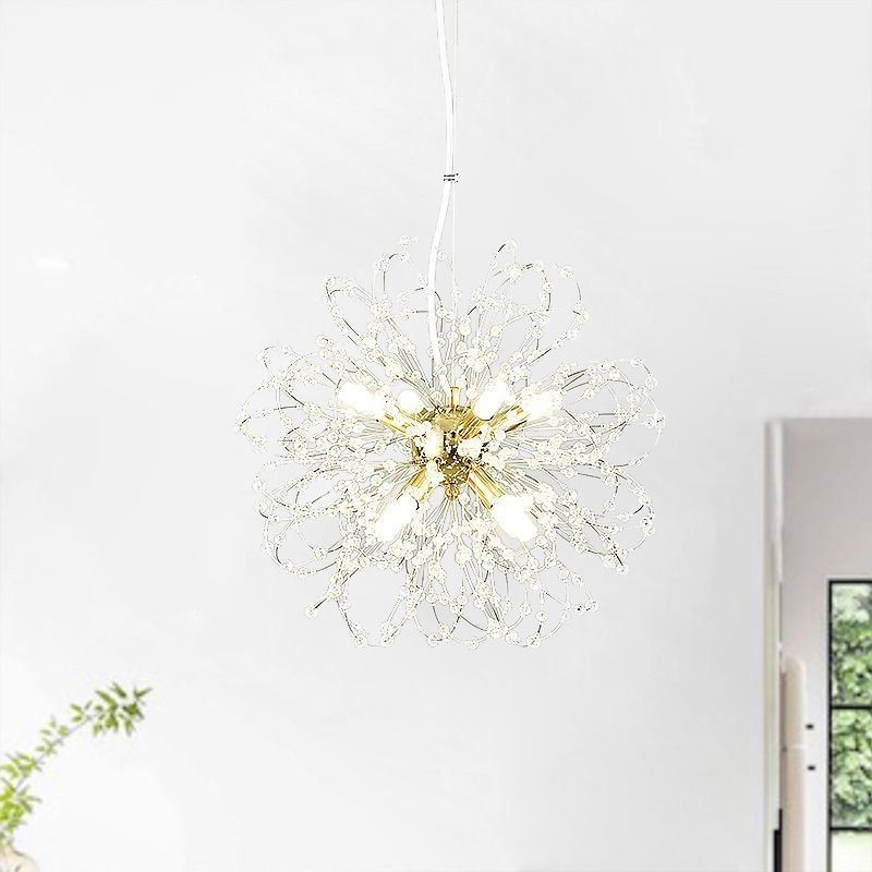 Dandelion Crystal Pendant Light Elegant Chandelier