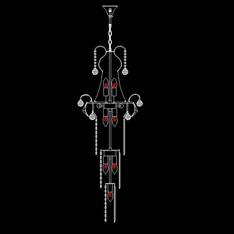 European Long Pendant Crystal Chandelier