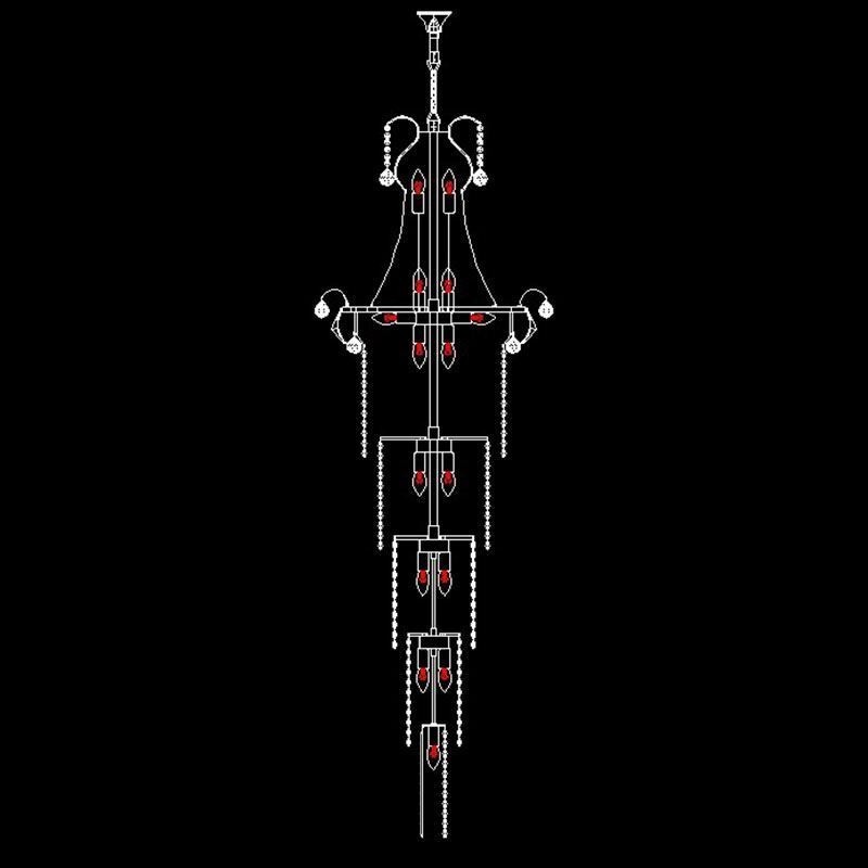 European Long Pendant Crystal Chandelier