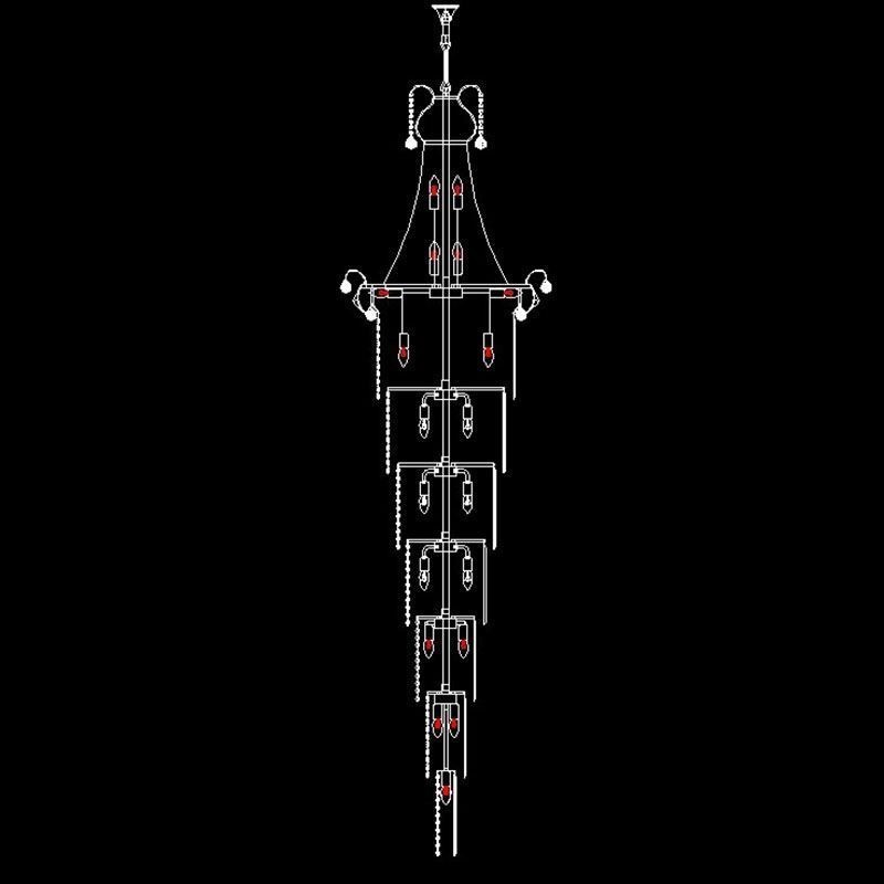 European Long Pendant Crystal Chandelier