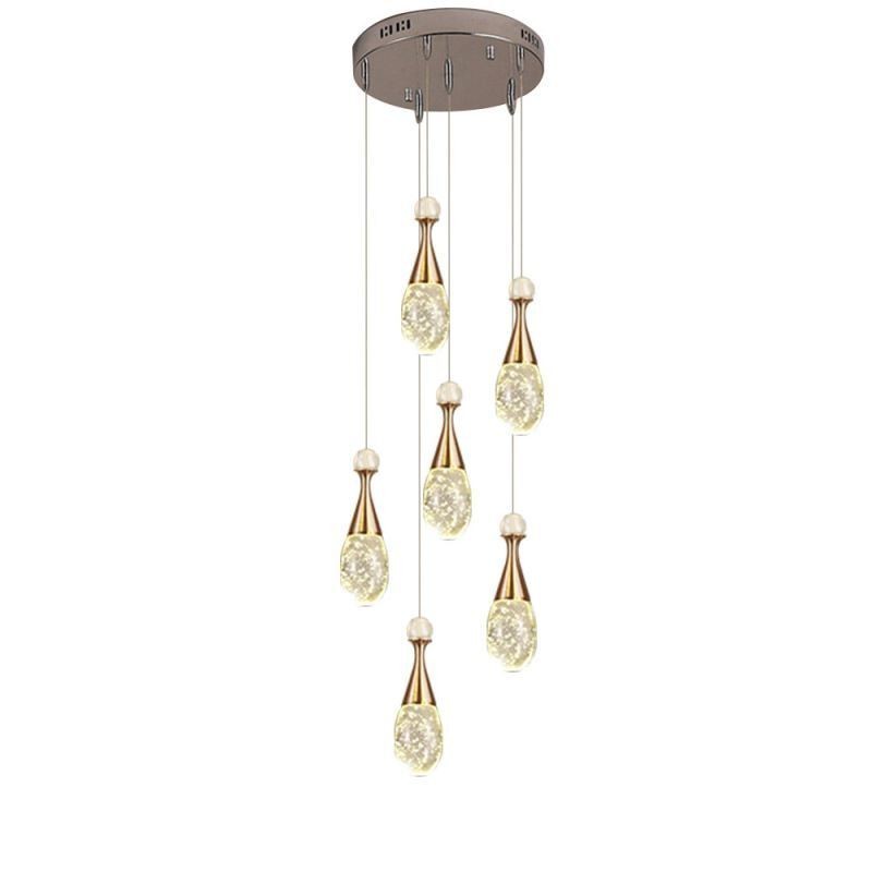 Seeded Glass Teardop Cluster Pendant Lighting