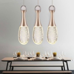 Seeded Glass Teardop Cluster Pendant Lighting