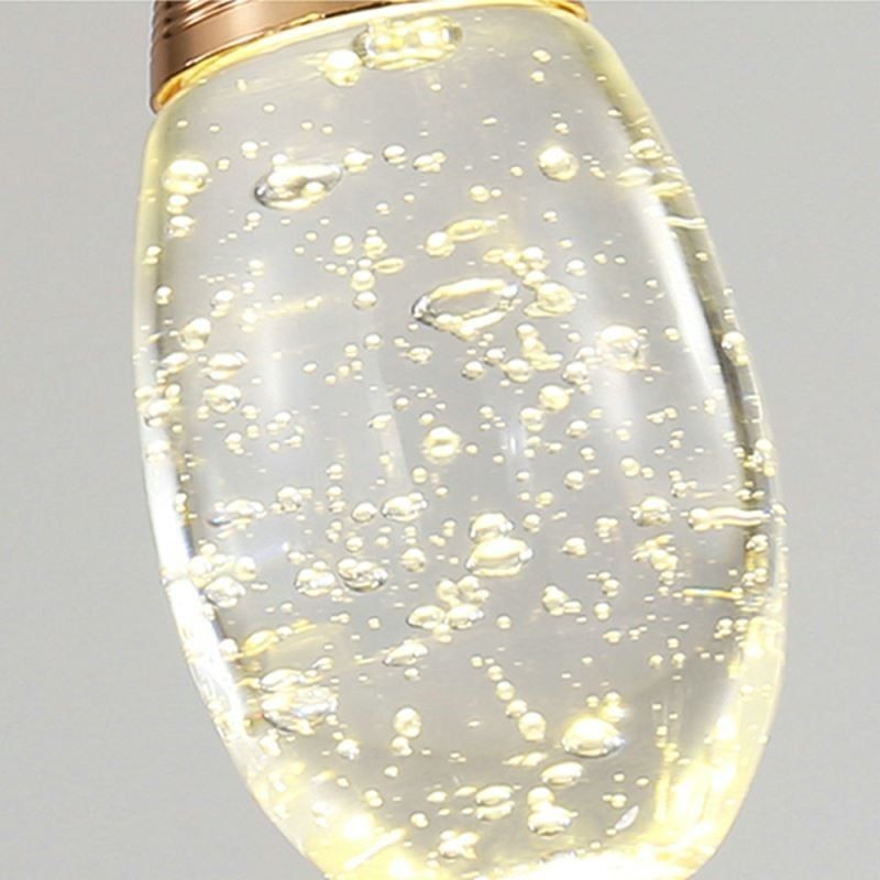 Seeded Glass Teardop Cluster Pendant Lighting