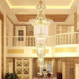 Elegant Long Pendant Crystal Chandelier