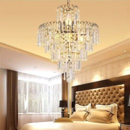 Modern Elegant Crystal Pendant Light Conical Chandelier