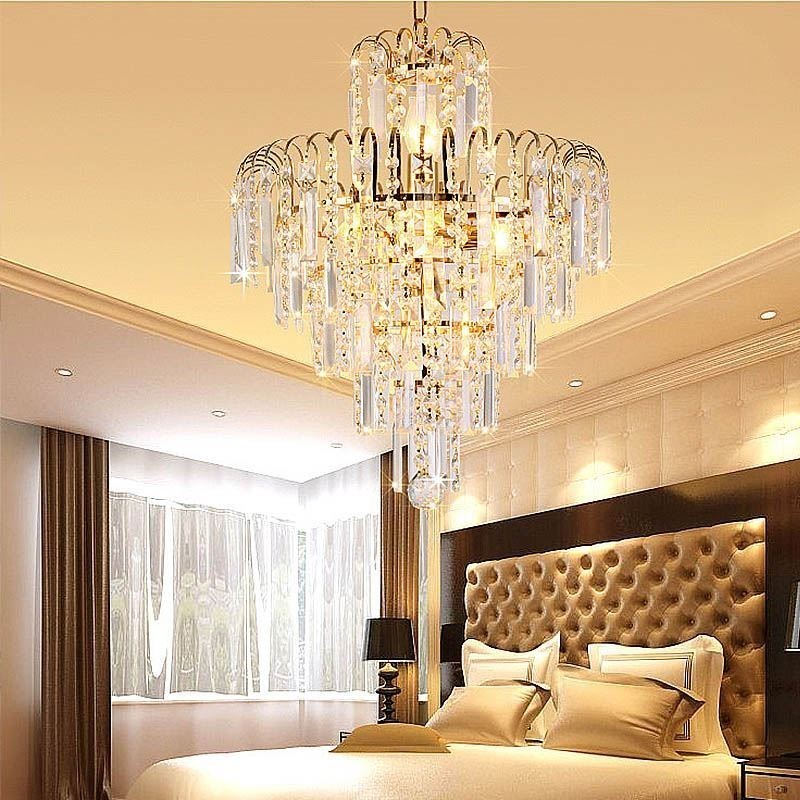 Modern Elegant Crystal Pendant Light Conical Chandelier