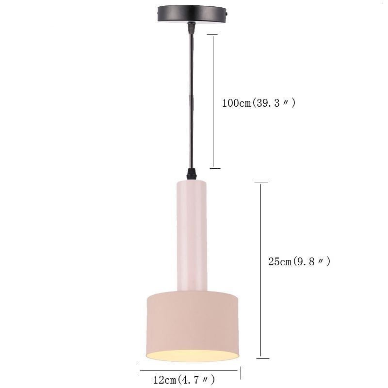 Modern Simple Pendant Light Cylinder Shape Lamp Aluminum Lighting Light
