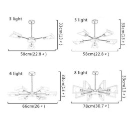 Modern Fan Shaped Chandelier Elegant Wood Pendant Light