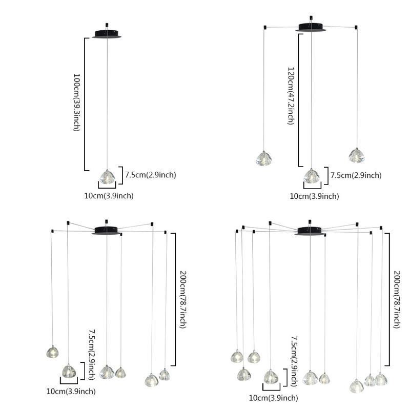 Modern Pendant Light Crystal Chandelier Light Home Lighting Lamp