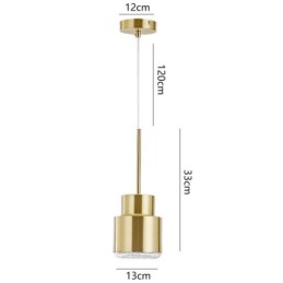 Postmodern Glass Pendant Light Golden Cylinder Lamp Bright Lighting Light