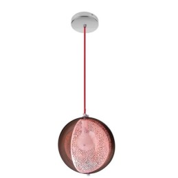 Modern Rose Gold Pendant Light Half Round Glass Lamp Shade Decorative Light Cafe