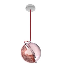 Modern Rose Gold Pendant Light Half Round Glass Lamp Shade Decorative Light Cafe