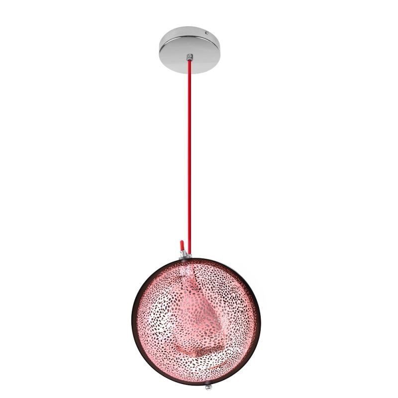 Modern Rose Gold Pendant Light Half Round Glass Lamp Shade Decorative Light Cafe
