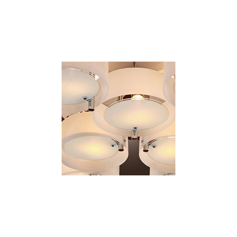 Modern Contemporary Chrome Metal Chandelier Flush Mount