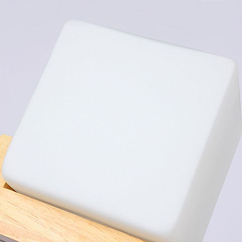 Nordic Wood Pendant Light Glass Lampshade Chandelier