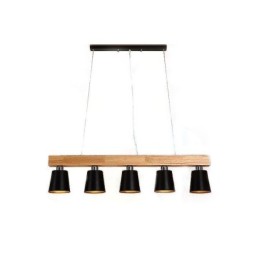 Nordic Wood Chandelier Unique Straight Pendant Light Cafe