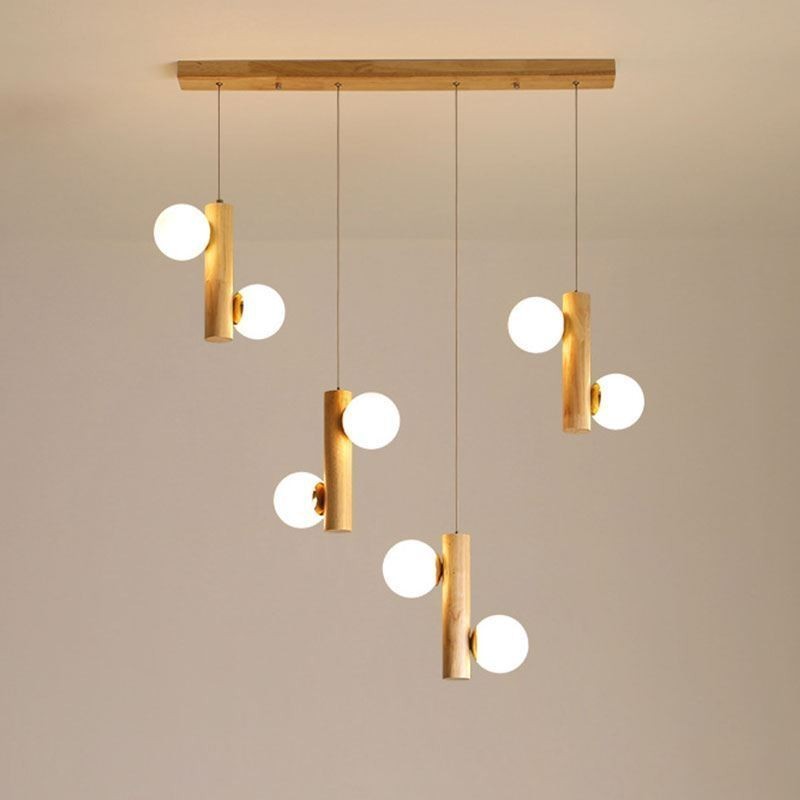 Wood Pendant Light Magic Bean Cluster Ceiling Light Island