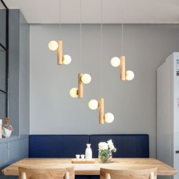 Wood Pendant Light Magic Bean Cluster Ceiling Light Island