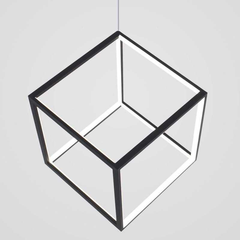Black Pendant Light Geometric Cube Lighting