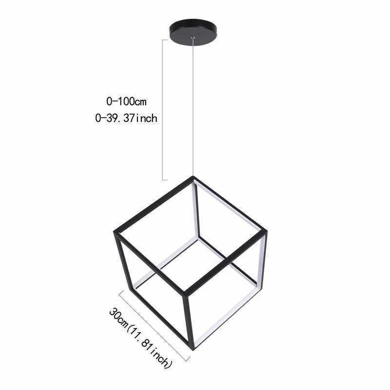 Black Pendant Light Geometric Cube Lighting