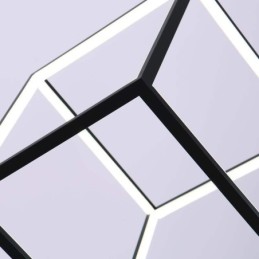 Black Pendant Light Geometric Cube Lighting