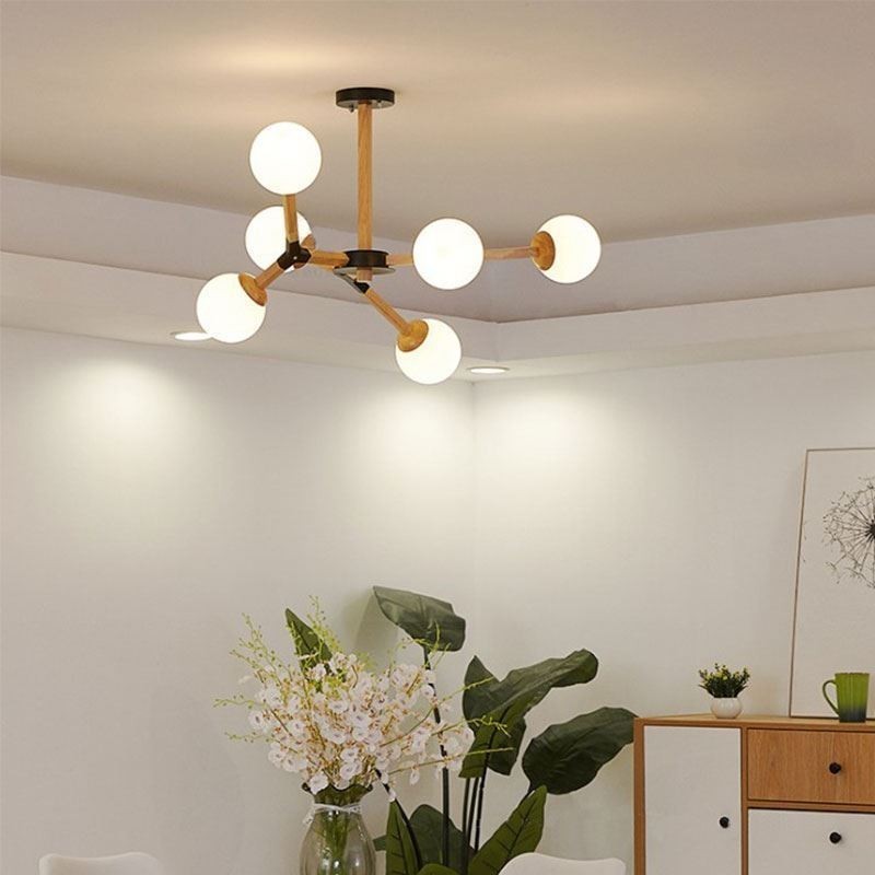 Nordic Magic Bean Pendant Light Creative Wooden Light Fitting