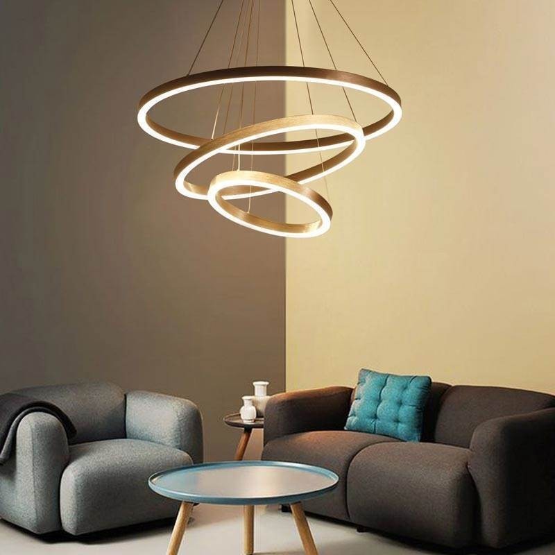 Pendant Light Drawing Craft 3 Rings Lamp 80+60+40cm