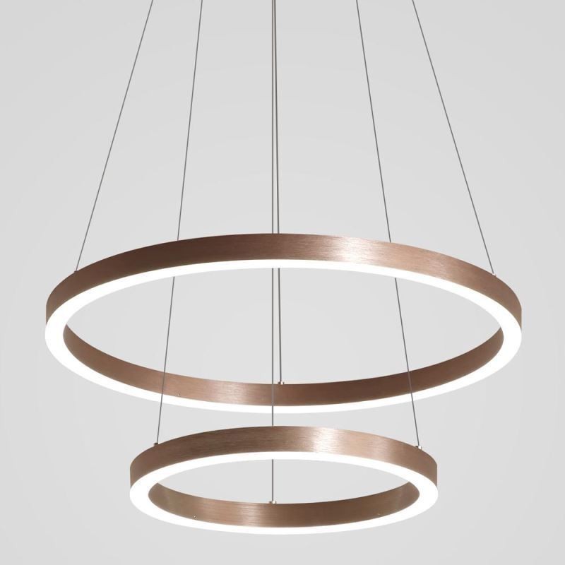 Pendant Light Drawing Craft 2 Rings Lamp 60+40cm