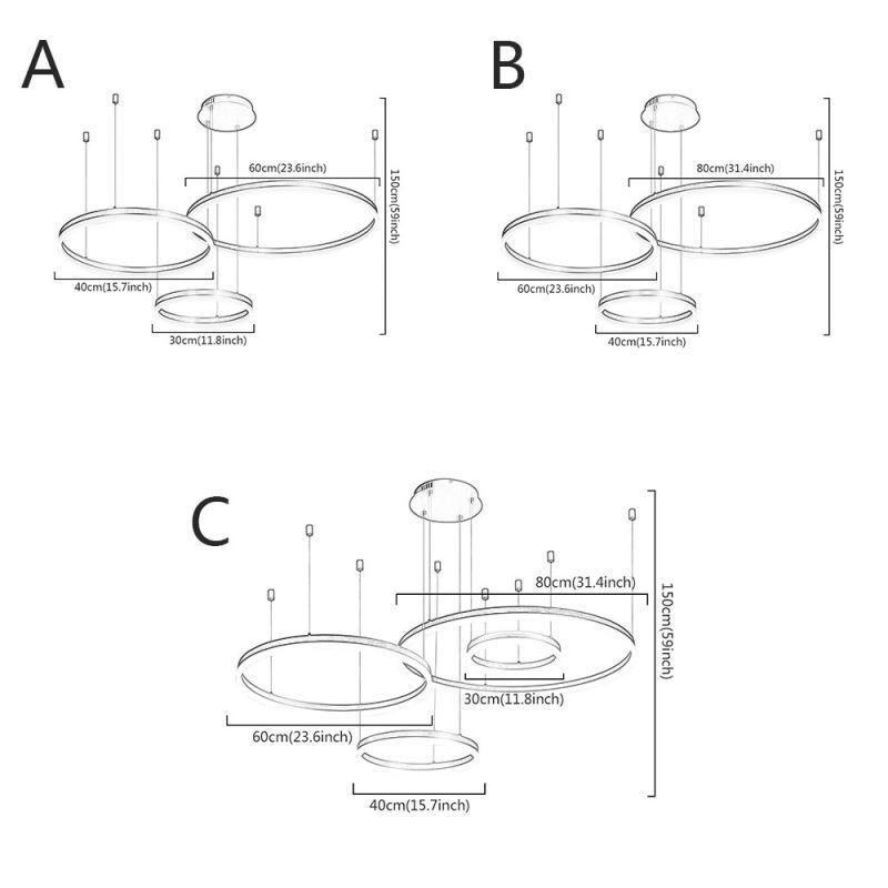 Postmodern Pendant Light Acrylic Ring Shape Pendant Light