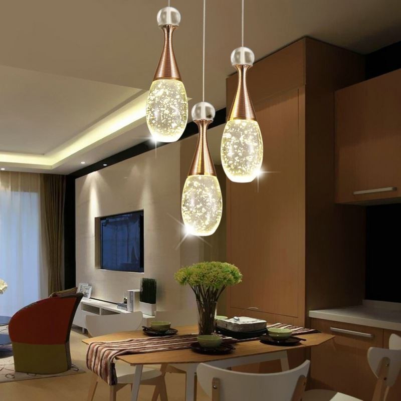 Seeded Glass Teardop Cluster Pendant Lighting