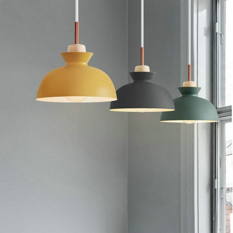 Pendant Light Nordic Metal Dome Macaron Colors Lamp Light
