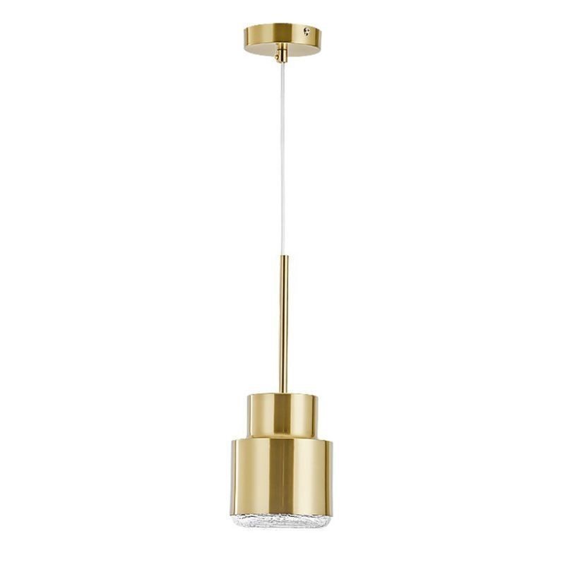 Postmodern Glass Pendant Light Golden Cylinder Lamp Bright Lighting Light