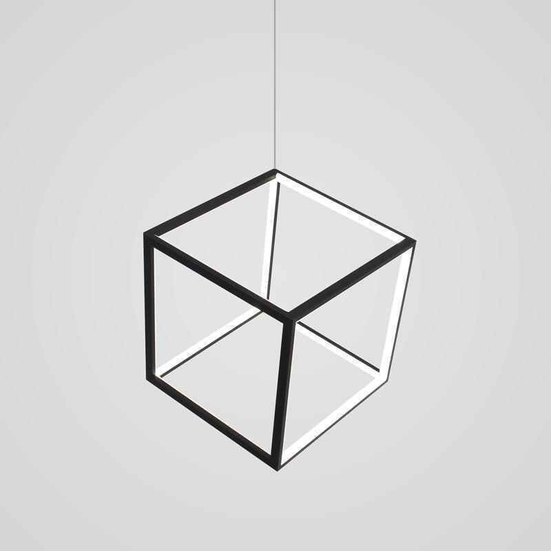 Black Pendant Light Geometric Cube Lighting LBY18069