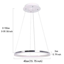 Modern Pendant Light Acrylic Circle Lamp 40cm