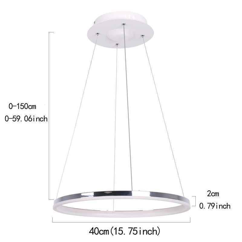 Modern Pendant Light Acrylic Circle Lamp 40cm