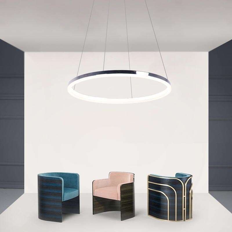 Modern Pendant Light Acrylic Circle Lamp 40cm