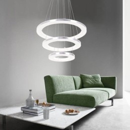 Modern Pendant Light Acrylic 3 Rings Lamp 40+30+20cm