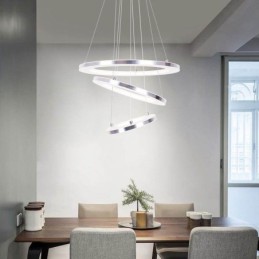 Modern Pendant Light Acrylic 3 Rings Lamp 40+30+20cm