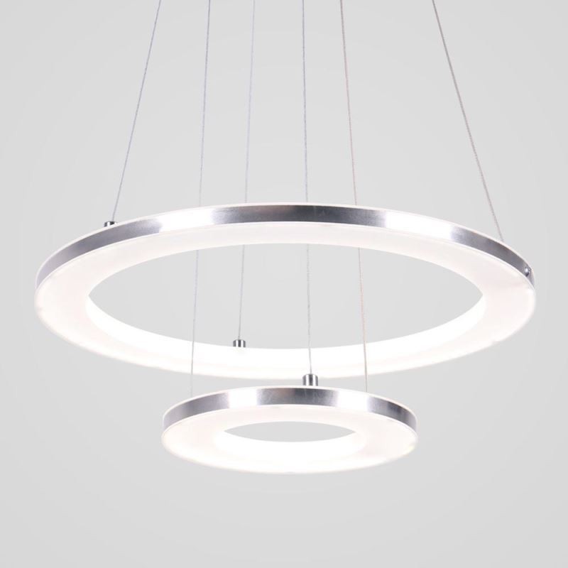 Modern Pendant Light Acrylic 2 Rings Lamp 40+20cm