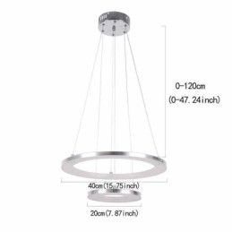 Modern Pendant Light Acrylic 2 Rings Lamp 40+20cm