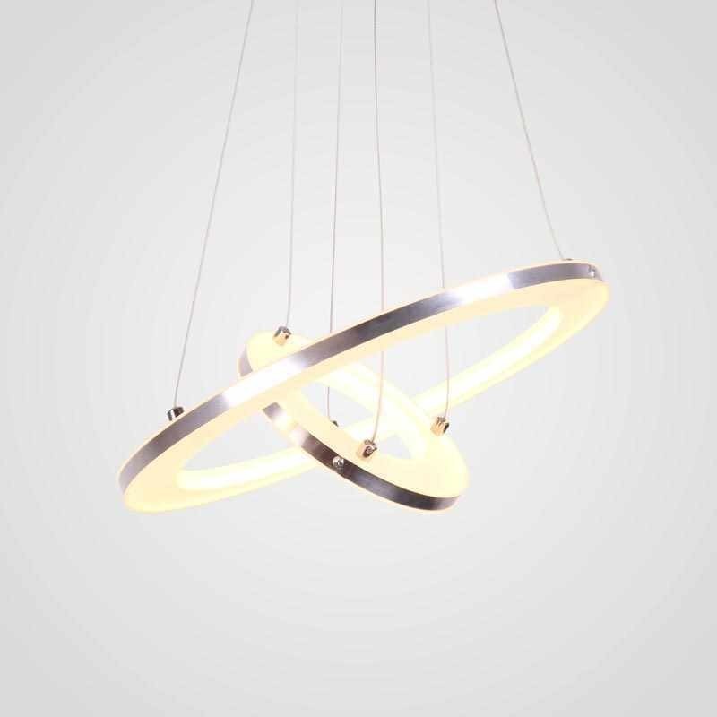Modern Pendant Light Acrylic 2 Rings Lamp 40+20cm