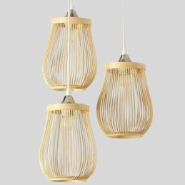 Hollow Cage Pendant Light Modern Bamboo Pendant Lighting