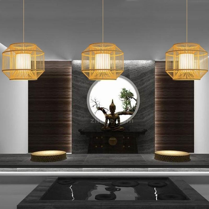 Lantern Bamboo Pendant Light Creative Japanese Pendant Light