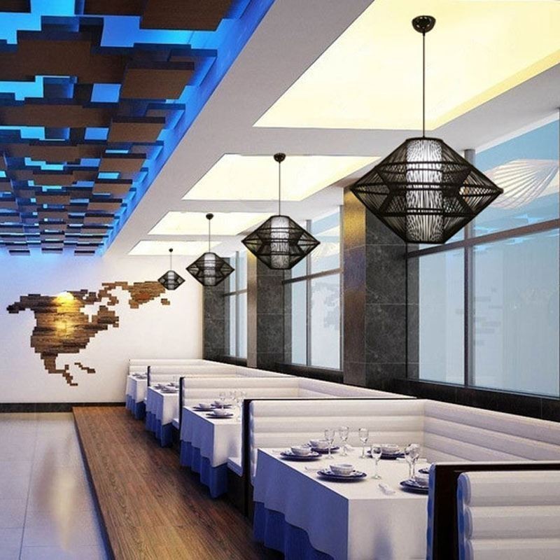 Gyroscope Design Bamboo Pendant Light