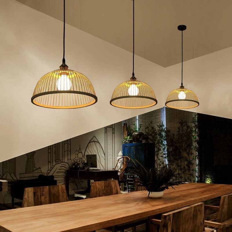 Modern Simple Downward Pendant Light Special Bamboo Pendant Light Bedside Lighting