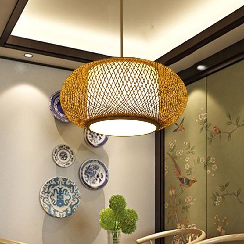 Decorative Bamboo Pendant Light Visual Comfort